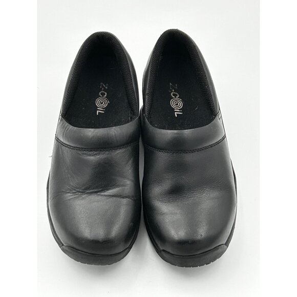 Z-Coil Freedom Slip Resistant Women’s Leather Clogs Size 7 Black Made in Korea - Picture 1 of 13